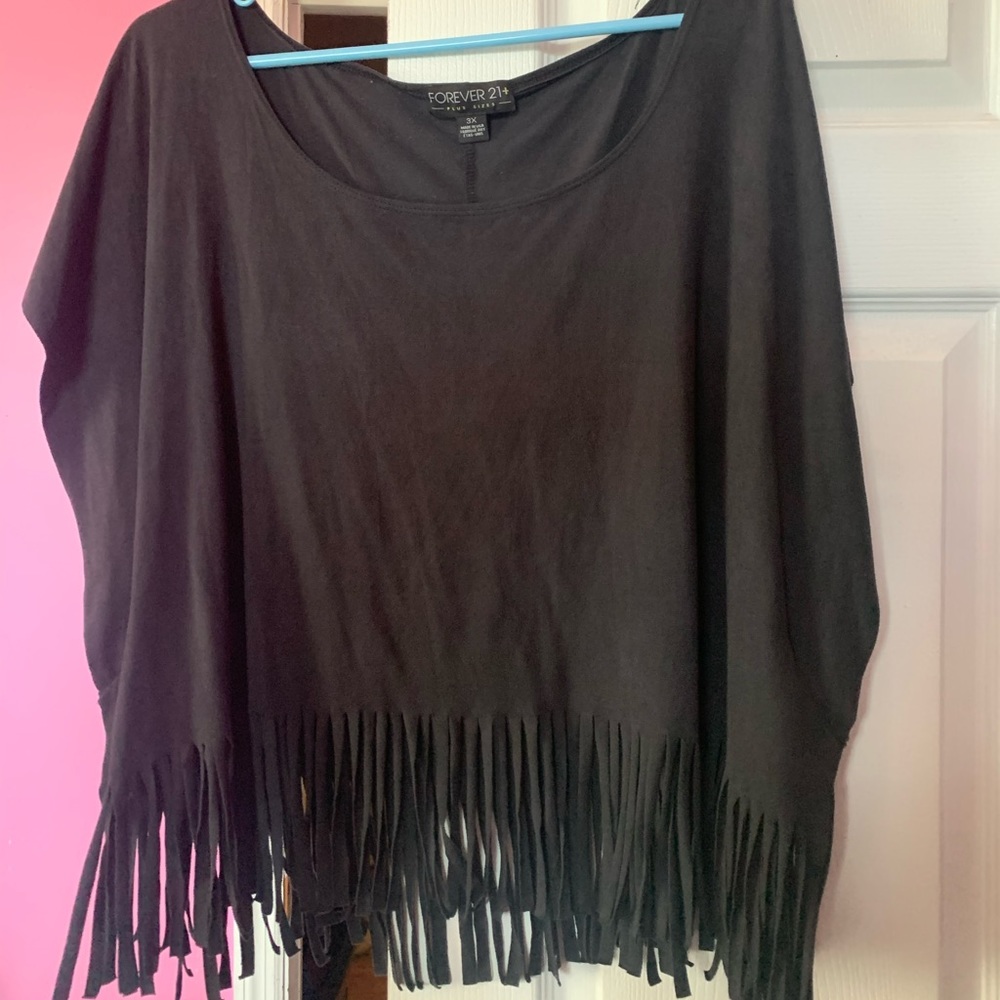 Black fringe top